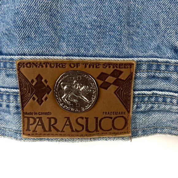 Vintage Parasuco Denim Jean Jacket 1980's "In Denim We Trust" - Medium - Picture 5 of 15